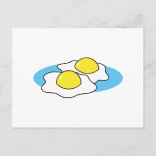 Cartão Postal sunny side up ovo frito