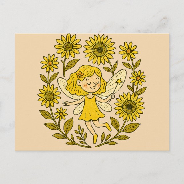Cartão Postal Sunny Summer Fairy (Frente)