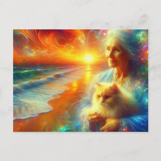 Cartão Postal Sunrise Cat (Frente)