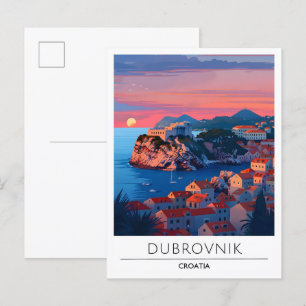 Cartão Postal Sunrise Dubrovnik Viagem da Croácia