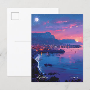 Cartão Postal Sunrise em Antalya Turquia Viagem França