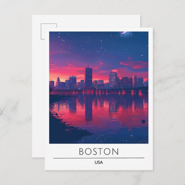 Cartão Postal Sunrise em Boston Massachusetts EUA Viagem (Frente/Verso)