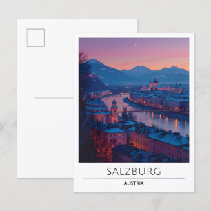 Cartão Postal Sunrise em Salzburgo Áustria Viagem