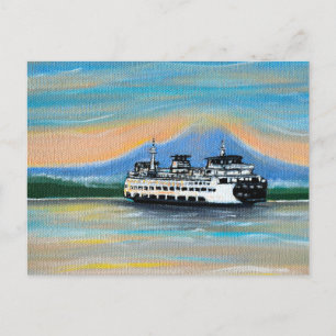 Cartão Postal Sunrise Ferry Painting