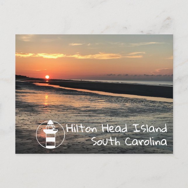 Cartão Postal Sunrise na praia | Cartão-postal Hilton Head (Frente)