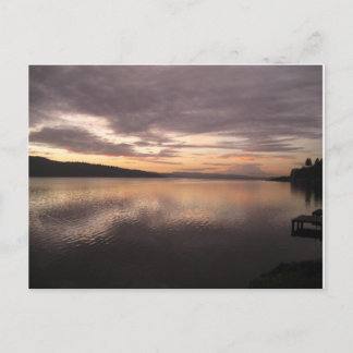Cartão Postal Sunrise no lago Washington/Monte Rainier em Seattl