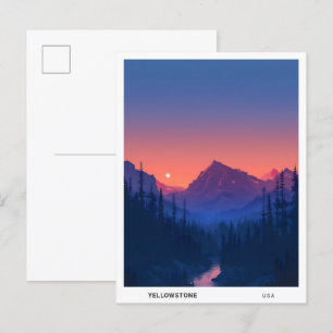 Cartão Postal Sunrise no Yellowstone USA Viagem