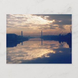 Cartão Postal Sunrise, River Usk, Newport, Novembro De 1977