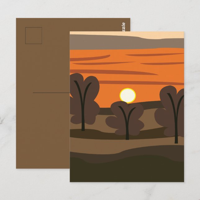 Cartão Postal Sunrise Sky Scenic Travel (Frente/Verso)