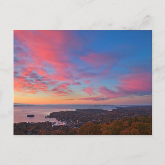 Cartão Postal Sunrise sobre Camden, Maine (Frente)