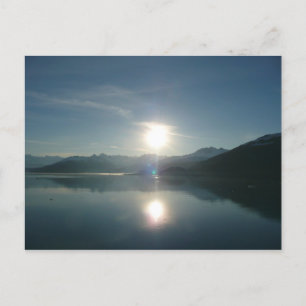 Cartão Postal Sunrise sobre Fjord Alaska Fotografia do College