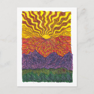Cartão Postal Sunrise sobre Montanhas