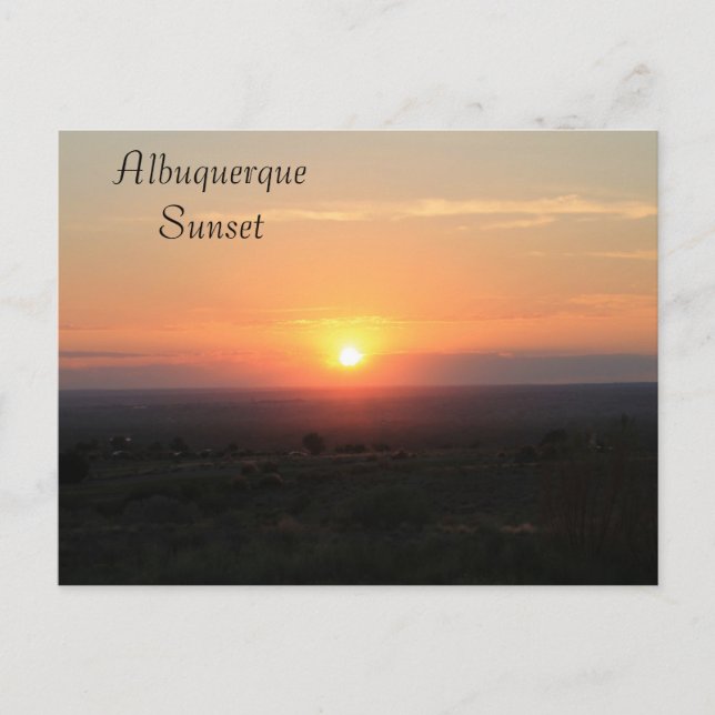 Cartão Postal Sunset Albuquerque (Frente)
