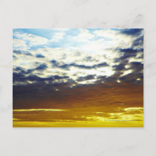 Cartão Postal Sunset Amarelo Azul-Motivo com Nuvens