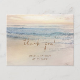 Cartão Postal Sunset Beach Wedding Thank you Postcard