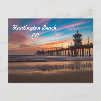 Cartão Postal Sunset by the Huntington Beach Pier in California