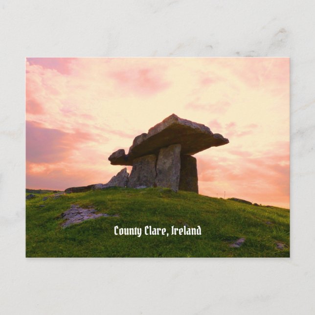 Cartão Postal Sunset County Clare Dolmen (Frente)