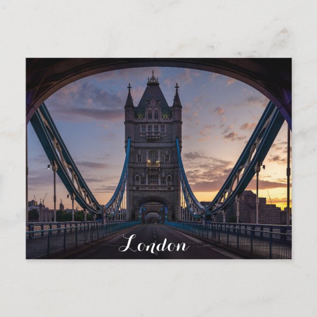Cartão Postal Sunset da Ponte Torre de Londres Inglaterra (Frente)