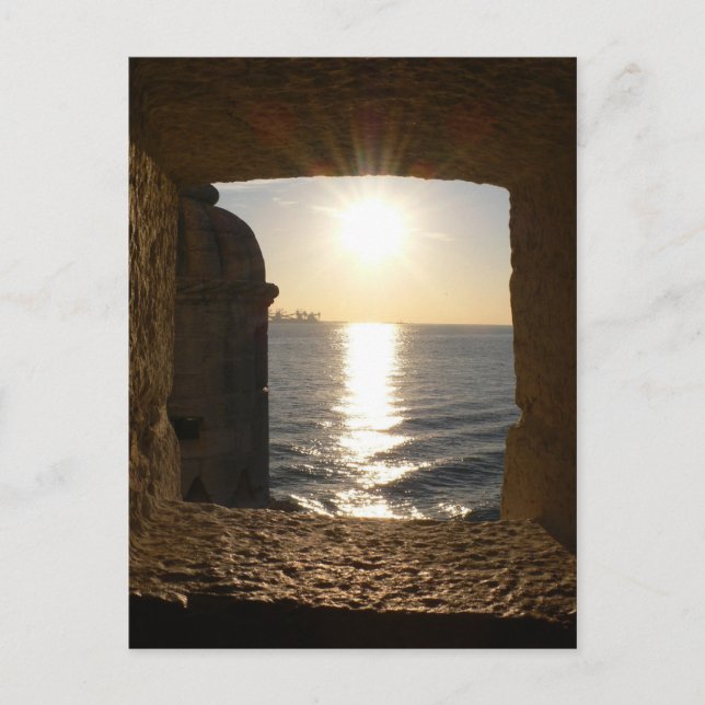 Cartão Postal Sunset da Torre de Lisboa (Frente)