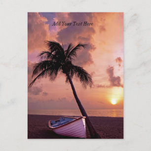 Cartão Postal Sunset Dark Beach Personalizado