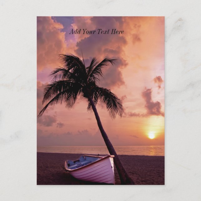 Cartão Postal Sunset Dark Beach Personalizado (Frente)