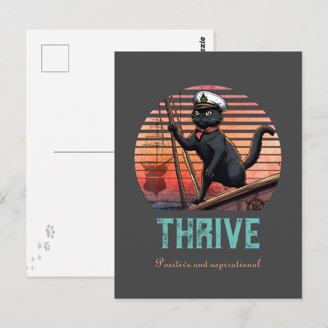 Cartão Postal Sunset de Gato Negro: Uma Viagem para prosperar (Frente/Verso)