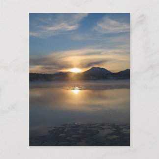 Cartão Postal Sunset de inverno em Aleknagik
