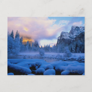 Cartão Postal Sunset de inverno no Parque Nacional de Yosemite