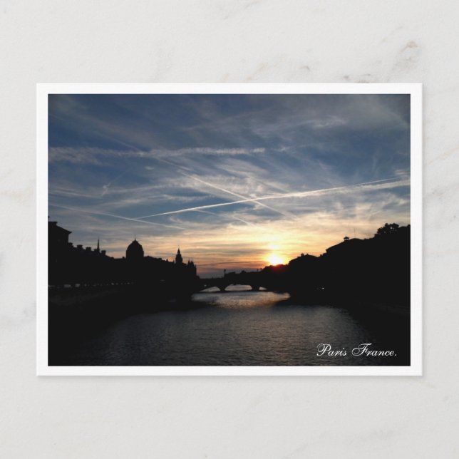 Cartão Postal Sunset de Paris (Frente)
