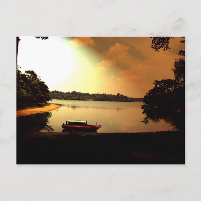 Cartão Postal Sunset de Singapura (Frente)