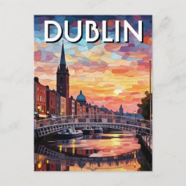 Cartão Postal Sunset Dublin Ireland Travel
