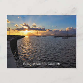 Cartão Postal Sunset em Arrecife, Lanzarote, Cartão-postal