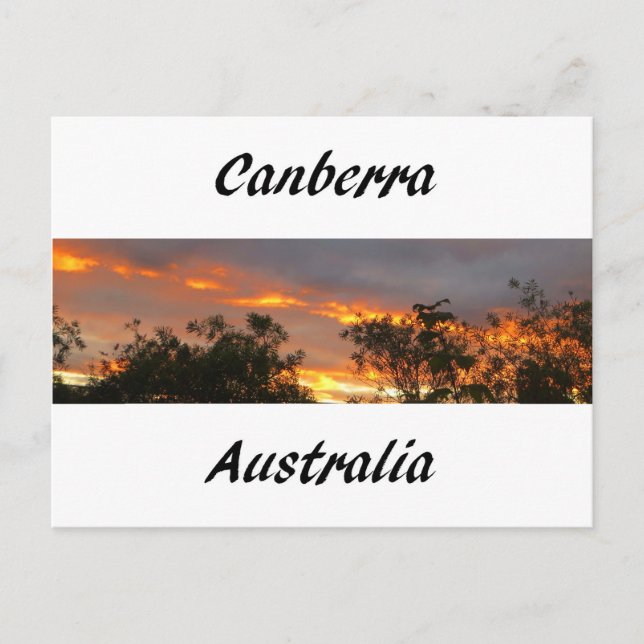 Cartão Postal Sunset em Camberra (Frente)