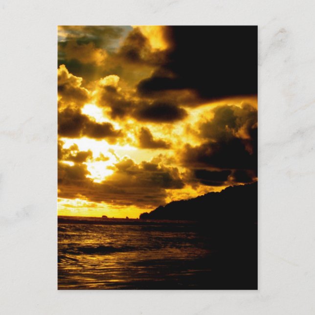 Cartão Postal Sunset em Carate, Costa Rica (Frente)