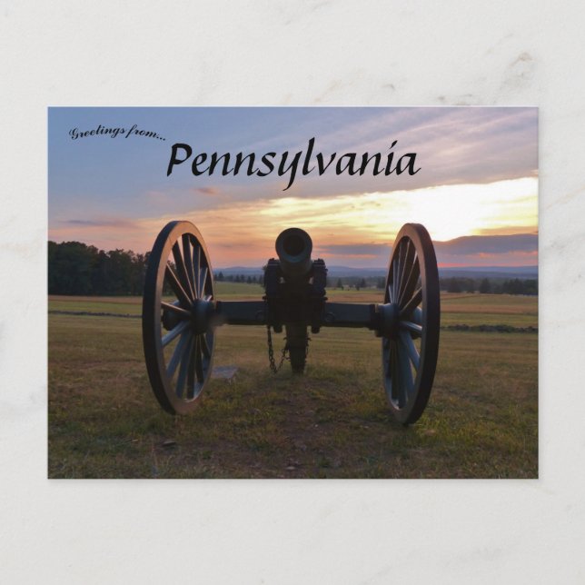 Cartão Postal Sunset em Gettysburg Pensilvânia EUA (Frente)