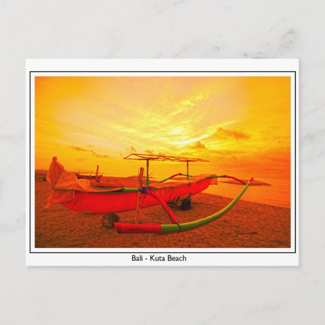 Cartão Postal Sunset em Kuta (Frente)