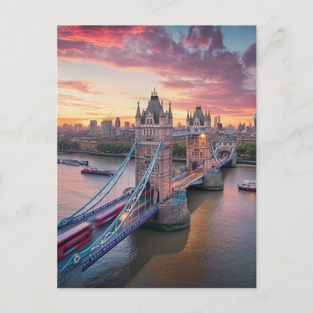 Cartão Postal Sunset em Londres (Frente)