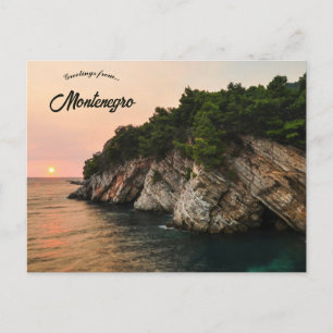 Cartão Postal Sunset em Petrovac Montenegro
