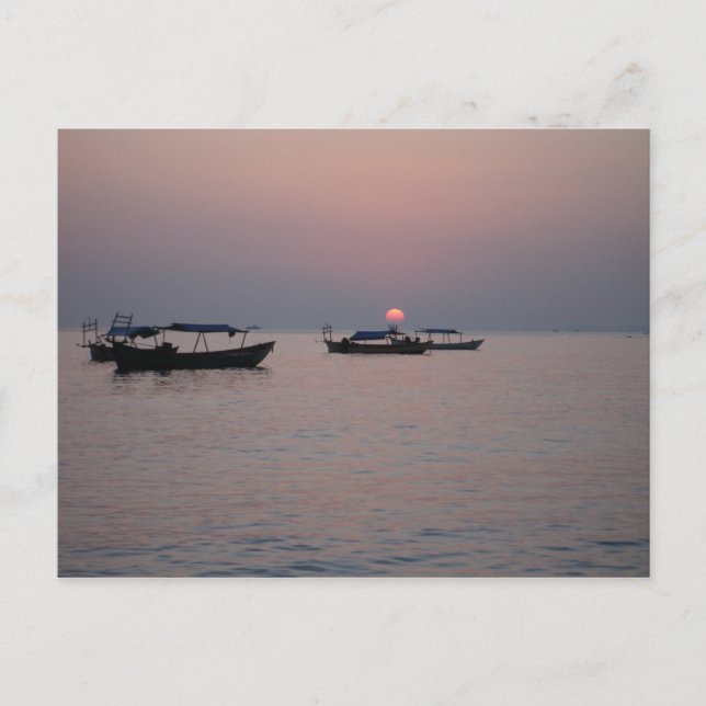 Cartão Postal Sunset em Sihanoukville, Camboja (Frente)