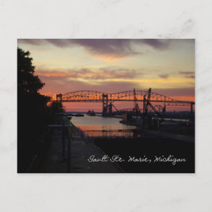 Cartão Postal Sunset em Soo Locks