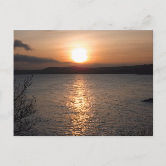 Cartão Postal Sunset em Torquay, Devon (Frente)