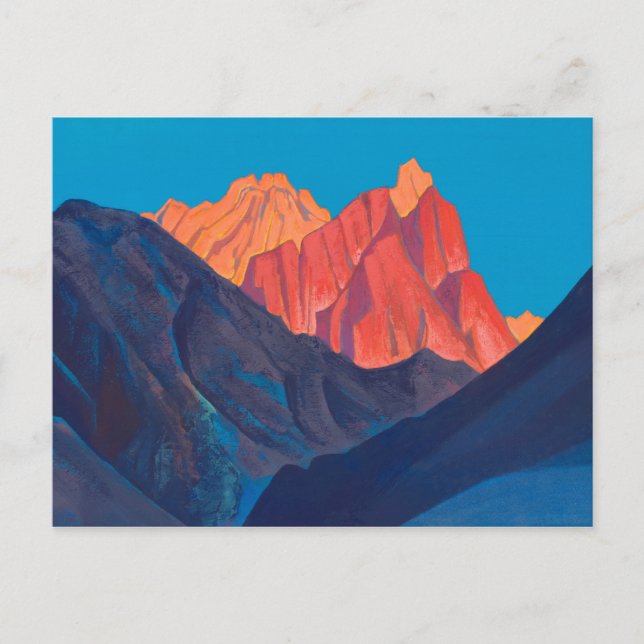 Cartão Postal Sunset, Holy mountains series by Nicholas Roerich (Frente)