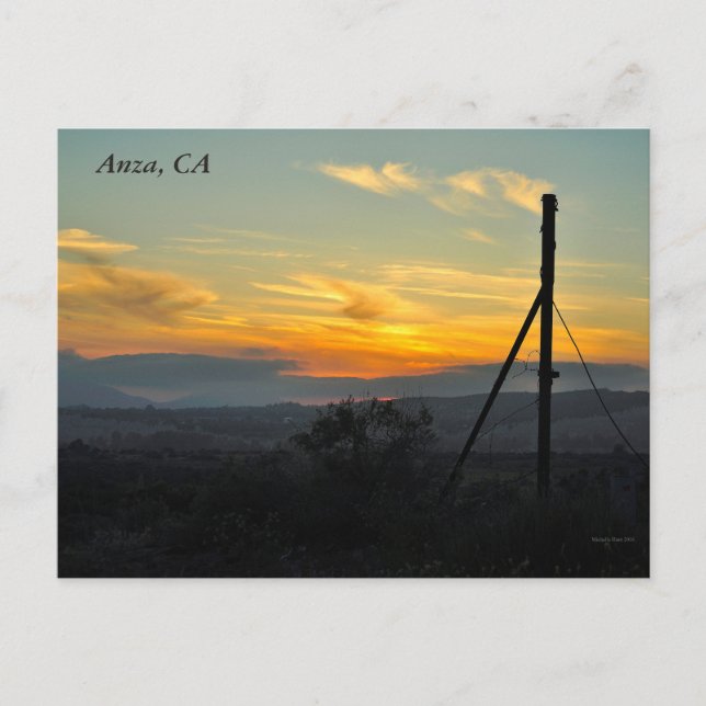 Cartão Postal Sunset In Anza, CA (Frente)