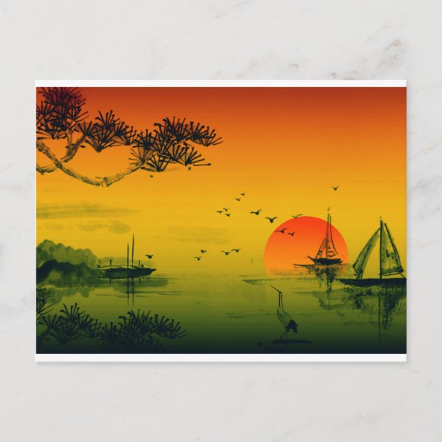 Cartão Postal Sunset Japonês (Frente)