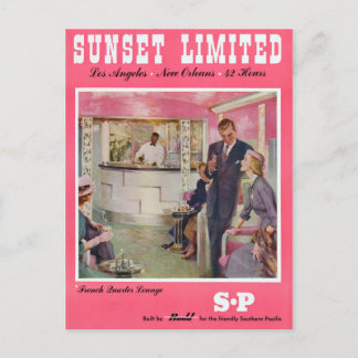 Cartão Postal Sunset Limited Los Angeles New Orleans Poster