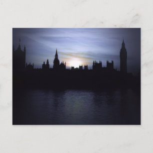 Cartão Postal Sunset - Londres - Parlamento - Big Ben Postcard