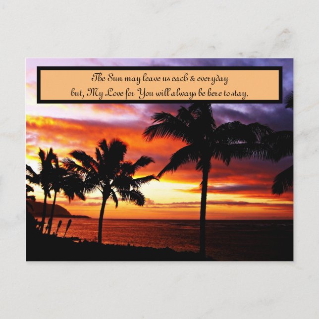 Cartão Postal Sunset Love Notes (Frente)