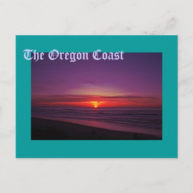 Cartão Postal Sunset na Costa do Oregon (Frente)