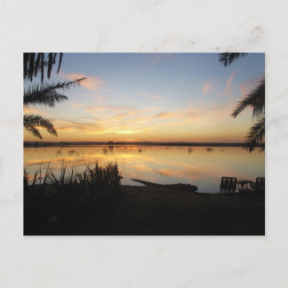 Cartão Postal Sunset na Ilha Fatnas, Siwa Oasis, África
