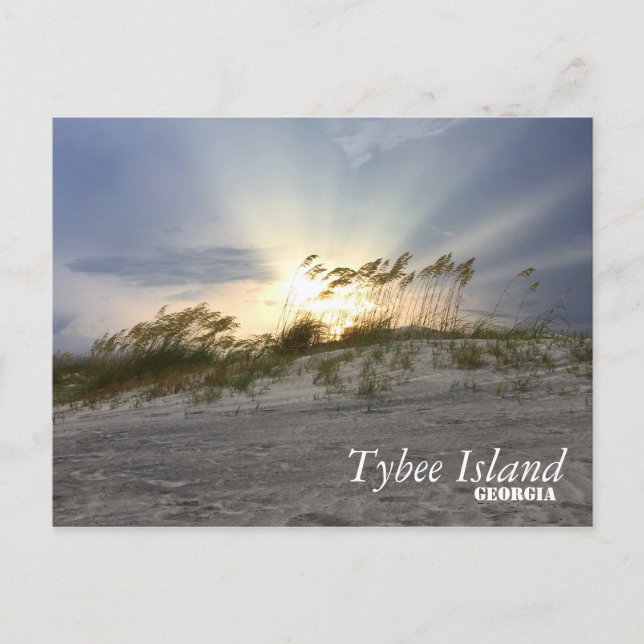 Cartão Postal Sunset na Ilha Tybee, Geórgia (Frente)